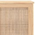 vidaXL Komoda hnedá 105x30x60 cm masívna borovica a prírodný ratan