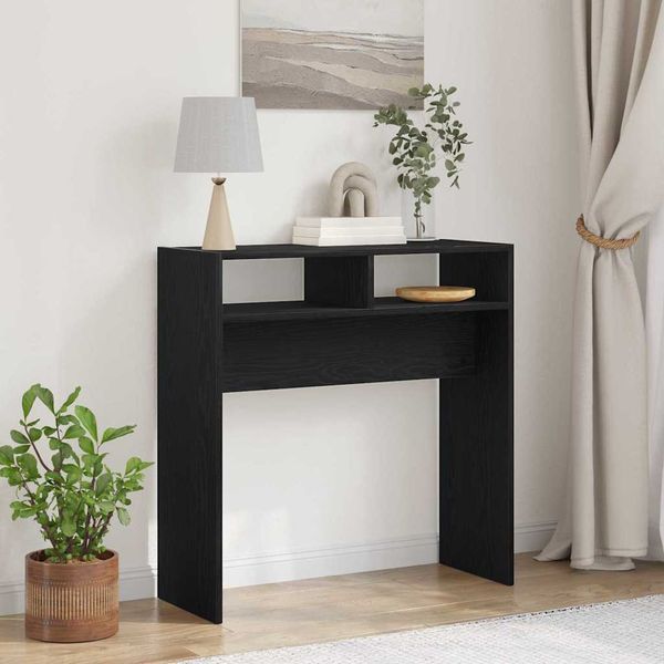 vidaXL Konzolový stôl Čierny dub 78 x 30 x 80 cm Kompozitné drevo