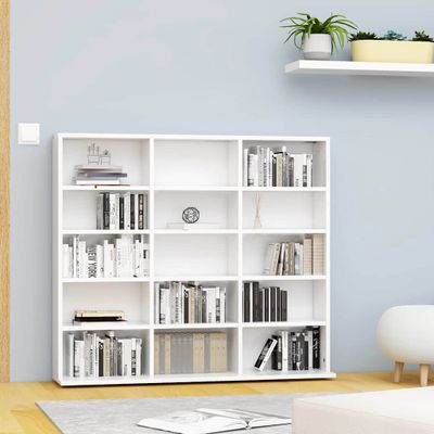 vidaXL Skrinka na CD, biela 100x23x89,5 cm, kompozitné drevo