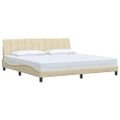 vidaXL Rám postele bez matraca Hanko krémová 200x200 cm látka