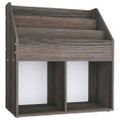 vidaXL Stojan na detské časopisy, sivá a dub sonoma 71x30x78,5 cm