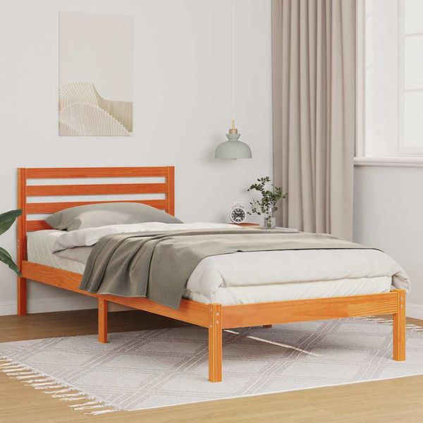 vidaXL Rám postele Včelí hnedý 80 x 210 cm Masívne borovicové drevo