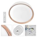 LED nástenné svietidlo ILVI, kruhové 45 W, stmievateľné so zmenou CCT, biela + drevo