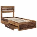 vidaXL Rám postele Staré drevo 100 x 200 cm Kompozitné drevo
