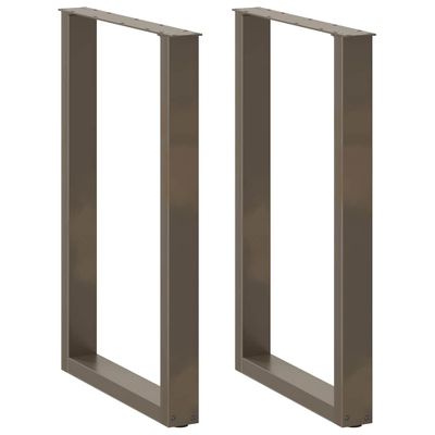 vidaXL Nohy barového stola v tvare U, 2 ks, prírodná oceľ, 60 x (90-91) cm, oceľ