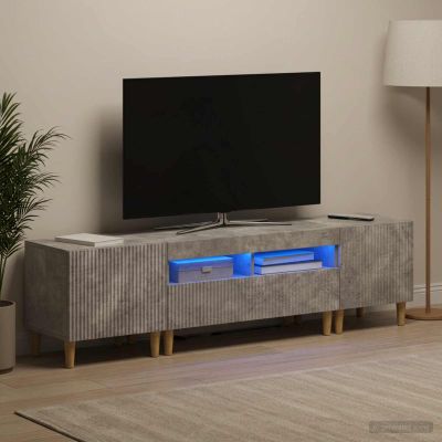 vidaXL 3-dielny LED TV stolík ARNHEM 3 ks Betónovo sivá