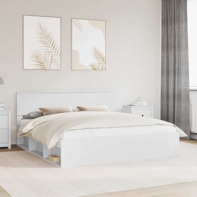 vidaXL Rám postele Biela 180 x 200 cm Masívne borovicové drevo