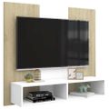 vidaXL Nástenná TV skrinka biela a sonoma 102x23,5x90 cm sprac. drevo