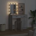 vidaXL Súprava toaletného stolíka s LED 2 ks Sivý Sonoma