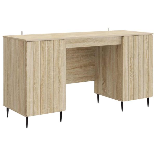vidaXL Stôl s poličkou Dub sonoma 142,5 x 50 x 75 cm Kompozitné drevo