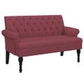 vidaXL Lavička s operadlom vínovo červená 120x62x75,5 cm látka