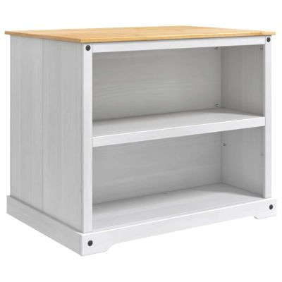 vidaXL Kuchynský vozík 2 pcs Biely a vosk z medu 112 x 77 x 91,5 cm