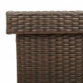 vidaXL Záhradný úložný box s kolieskami Hnedý 160x55x75 cm Poly Rattan