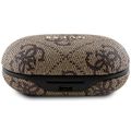 Bluetooth slúchadlá Guess GUTWSP4EGW TWS ENC 4G PU METAL LOGO hnedá