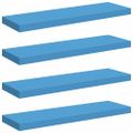 vidaXL Plávajúce nástenné police 4 ks modré 80x23,5x3,8 cm MDF