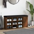 vidaXL Lavička na topánky hnedý dub 102x32x50 cm kompozitné drevo