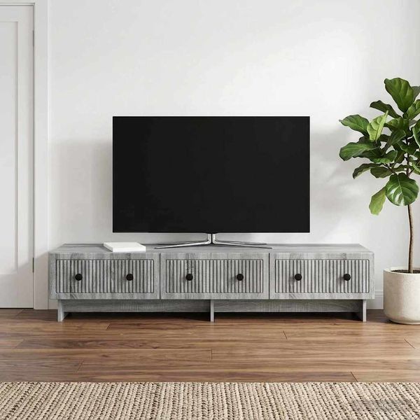 vidaXL TV skrinka Sivá sonoma 147 x 34,5 x 30 cm Kompozitné drevo
