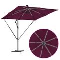 vidaXL Slnečník Bordeaux červená 249 x 249 x 250 cm Polyester a hliník