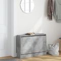 vidaXL Botník betónovo sivý 80x21x57 cm spracované drevo