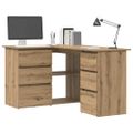 vidaXL Rohový stôl Artisan Dub 145x100x76 cm Konštruktérske drevo