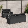 vidaXL Súprava záhradných pohoviek 6 ks 5-Počet miest Čierna polyratan