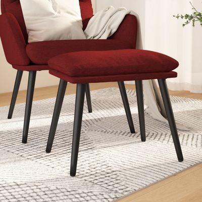 vidaXL Podnožka vínovo červená 45x29,5x35 cm látková