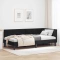 vidaXL Rohový rám postele s čelnou doskou Čierna 80 cm x 200 cm Zamat