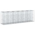 vidaXL Gabiónová vyvýšená posteľ 2 ks 250 x 50 x 80 cm Strieborná