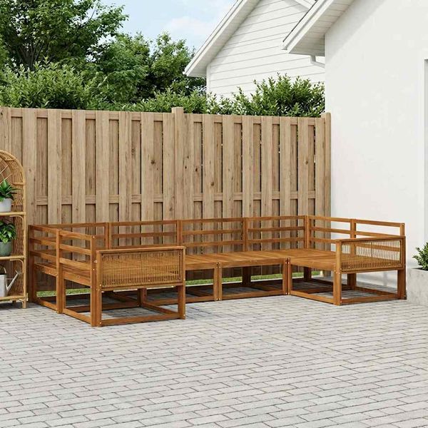 vidaXL Záhradná súprava gaučov 6 pcs Prírodná Pevné akáciové drevo