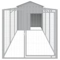 vidaXL Búda pre psa so strechou bledosivá 117x405x123 cm pozin. oceľ
