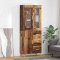 vidaXL Highboard Staré drevo 34,5 x 34 x 180 cm Kompozitné drevo