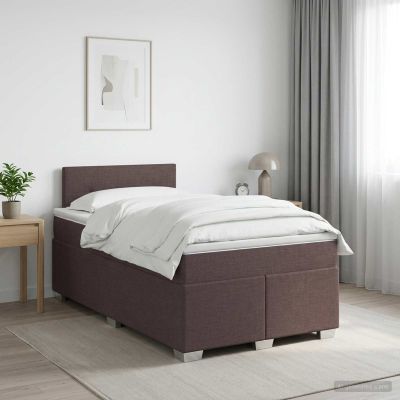 vidaXL Posteľ boxspring s matracom Tmavohnedá 120 x 200 cm Látka