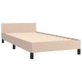 vidaXL Posteľný rám s čelom kapučínový 90x200 cm umelá koža