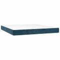 vidaXL Posteľný rám boxsping s matracom tmavomodrý 160x200 cm zamat