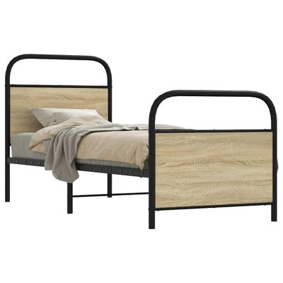vidaXL Posteľný rám bez matraca 80x200 cm dub sonoma kompozitné drevo