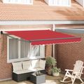 vidaXL Sklopná markíza Červená 350 x 250 cm Polyester a kov