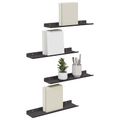 vidaXL Závesná polica 4 ks Čierny 40 x 8,5 x 2,5 cm Oceľ
