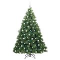 vidaXL Umelý vianočný stromček s 300 LED-i Zelená 210 cm PE a PVC