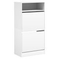vidaXL Botník biely 60x34x116 cm kompozitné drevo
