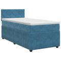 vidaXL Posteľ boxspring s matracom Tmavomodrá 90 x 200 cm Zamat