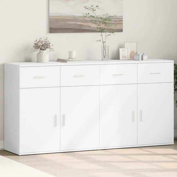 vidaXL Komody 2 ks biele 79x38x80 cm kompozitné drevo