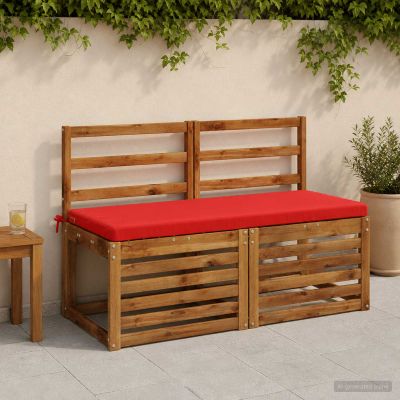vidaXL Vankúš na lavičku SOEST 100% polyester Červená 120 x 50 x 5 cm