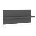 vidaXL Nástenné police 2 ks, sivé 40x11,5x18 cm, kompozitné drevo