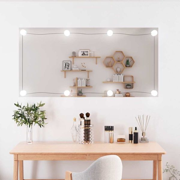 vidaXL Nástenné zrkadlo s LED svetlami 50x100 cm sklo obdĺžnikové