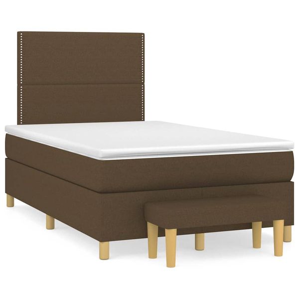 vidaXL Boxspring posteľ s matracom tmavohnedá 120x190 cm látka