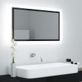 vidaXL LED kúpeľňové zrkadlo lesklé čierne 80x8,5x37 cm akryl