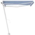 vidaXL Voľne stojaca ručne zaťahovacia markíza 350x250 cm, modro biela