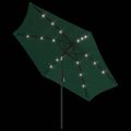 vidaXL Závesný záhradný slnečník s LED 3 m, zelený