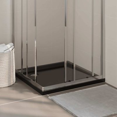vidaXL Štvorcová sprchová vanička z ABS čierna 80x80 cm