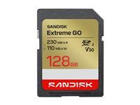 SanDisk Extreme Go - Pametová karta flash - 128 GB - Video Class V30 / UHS-I U3 - SDXC UHS-I
